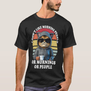Morgenschen Katze Trinkt Kaffee Sprüche Katzen 3 T-Shirt