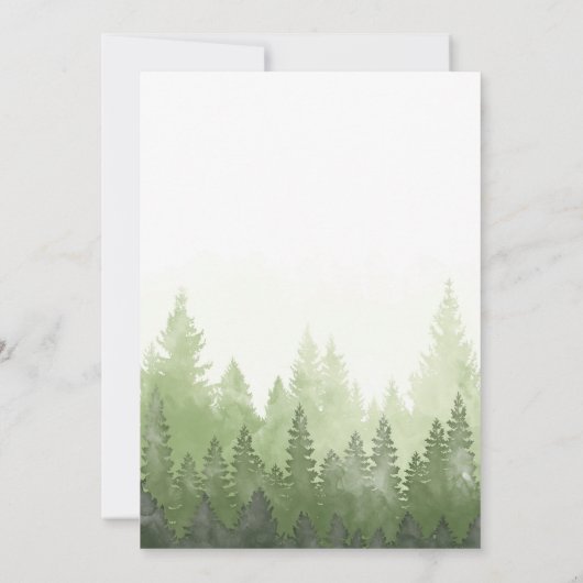 Morgenschlucken im Wald Einladung zur Hochzeit (Rückseite)