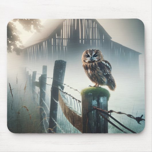 Morgenschüssel auf Zaunpfosten Mousepad (Vorne)