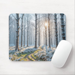Morgensonne im Frostwald Mousepad
