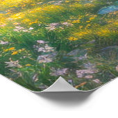 Morgensonne über einem üppig grünen Sumpf Poster (Ecke)
