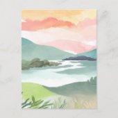 Morgensonnenaufgang | Wasserfarbenart Postkarte (Vorderseite)