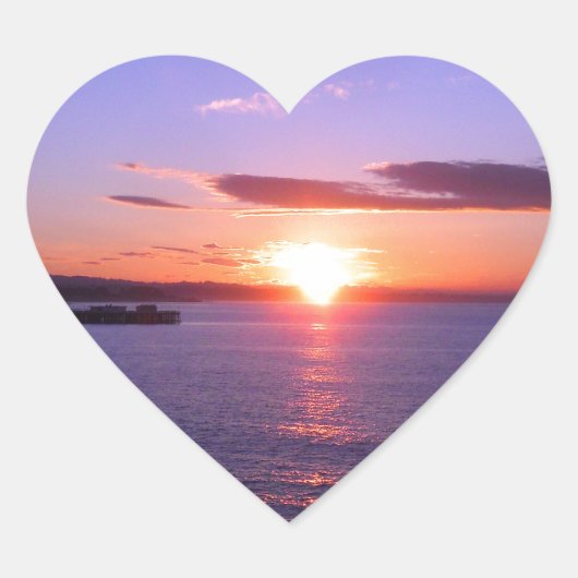 Morgensonnengang Herz-Aufkleber (Vorderseite)