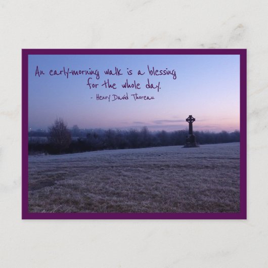 Morgenspaziergang (Tullamore Celtic Cross) Postkarte (Vorderseite)