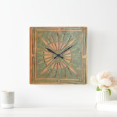 MORGENSTAR , antik-braun-grün Quadratische Wanduhr (Zuhause)