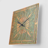 MORGENSTAR , antik-braun-grün Quadratische Wanduhr (Winkel)