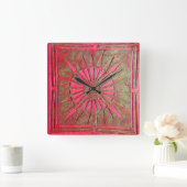 MORGENSTAR , Antikes Rotes Grün Quadratische Wanduhr (Zuhause)