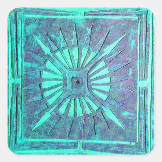 MORGENSTAR,aqua blau,turquase,aquamarin Quadratischer Aufkleber (Vorderseite)