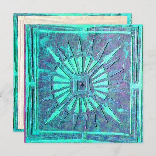 MORGENSTAR , leuchtend blau aquamarin, weiß Ankündigung (Vorne/Hinten)