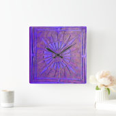 MORGENSTAR , Lila blau Quadratische Wanduhr (Zuhause)