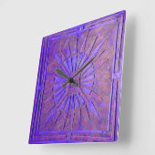 MORGENSTAR , Lila blau Quadratische Wanduhr (Winkel)