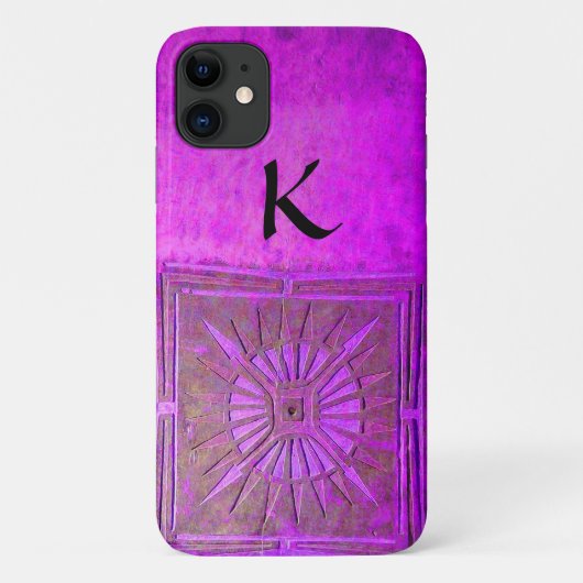 MORGENSTAR , Lila, schwarz, Monogramm Case-Mate iPhone Hülle (Rückseite)