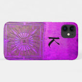 MORGENSTAR , Lila, schwarz, Monogramm Case-Mate iPhone Hülle (Rückseite (Horizontal))