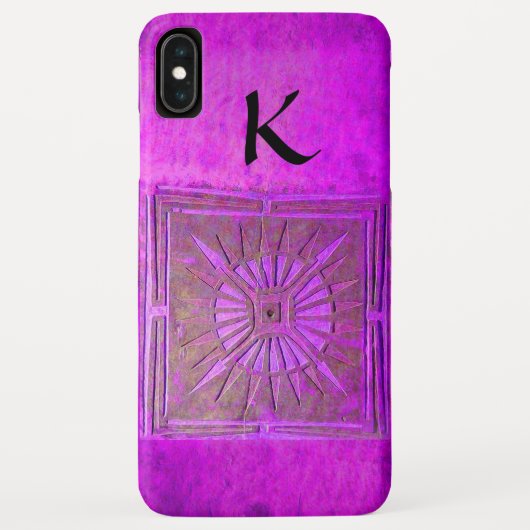 MORGENSTAR , Lila, schwarz, Monogramm Case-Mate iPhone Hülle (Rückseite)