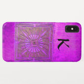 MORGENSTAR , Lila, schwarz, Monogramm Case-Mate iPhone Hülle (Rückseite (Horizontal))