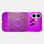 MORGENSTAR , Lila, schwarz, Monogramm Case-Mate iPhone Hülle (Rückseite (Horizontal))