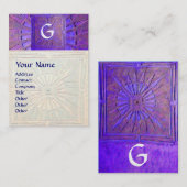 MORGENSTAR , MONOGRAM, platinblau Visitenkarte (Vorne/Hinten)