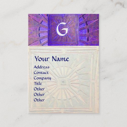 MORGENSTAR , MONOGRAM, platinblau Visitenkarte (Vorderseite)