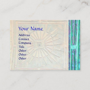 MORGENSTAR , MONOGRAMM,Aquamarin,blau grün,Turquas Visitenkarte
