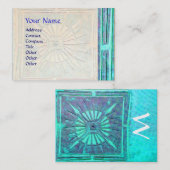 MORGENSTAR , MONOGRAMM,Aquamarin,blau grün,Turquas Visitenkarte (Vorne/Hinten)