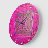MORGENSTAR , Pink Fuchsia Lila Große Wanduhr (Winkel)