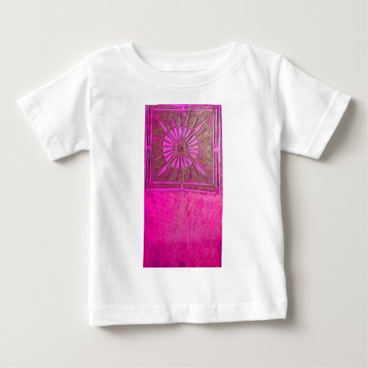 MORGENSTAR Rosa, Fuchsienschwarz, Monogramm Baby T-shirt (Vorderseite)