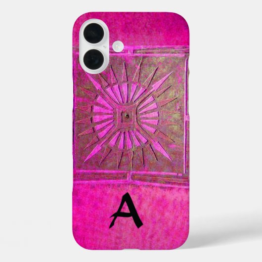 MORGENSTAR Rosa, Fuchsienschwarz, Monogramm Case-Mate iPhone Hülle (Rückseite)