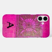 MORGENSTAR Rosa, Fuchsienschwarz, Monogramm Case-Mate iPhone Hülle (Rückseite (Horizontal))