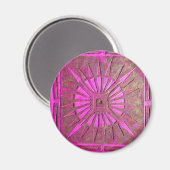 MORGENSTAR Rosa, Fuchsienschwarz, Monogramm Magnet (Vorderseite/Rückseite)