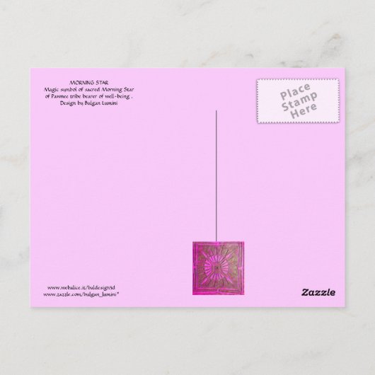 MORGENSTAR Rosa, Fuchsienschwarz, Monogramm Postkarte (Rückseite)