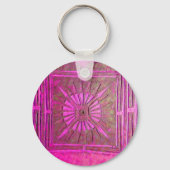 MORGENSTAR Rosa, Fuchsienschwarz, Monogramm Schlüsselanhänger (Vorderseite)