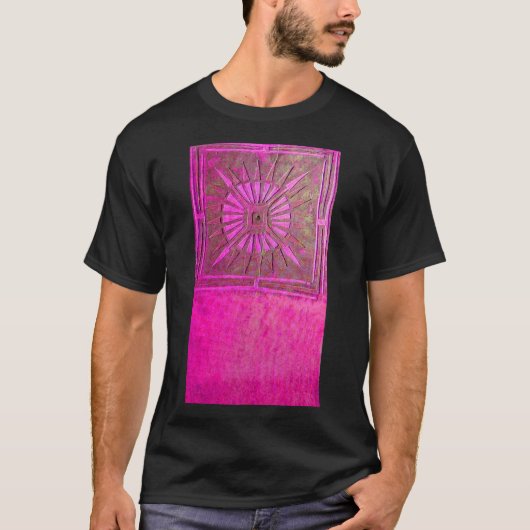 MORGENSTAR Rosa, Fuchsienschwarz, Monogramm T-Shirt (Vorderseite)
