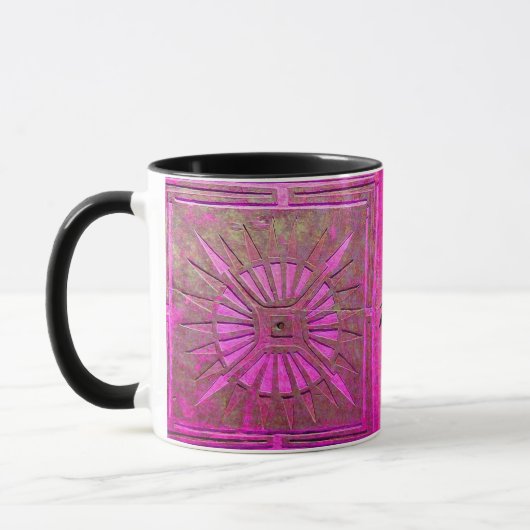 MORGENSTAR Rosa, Fuchsienschwarz, Monogramm Tasse (Links)