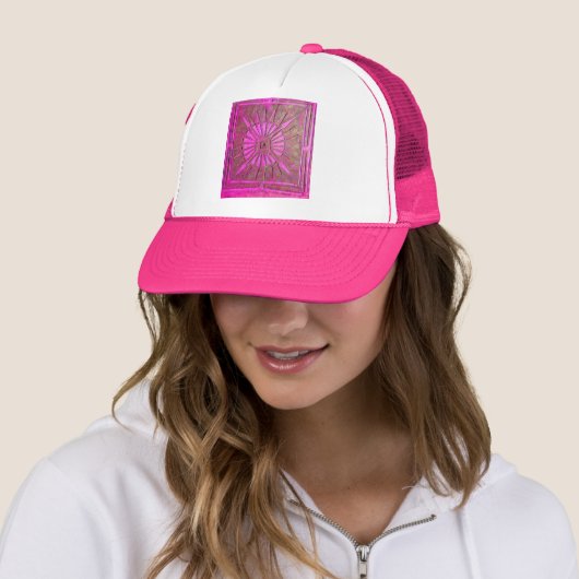 MORGENSTAR Rosa, Fuchsienschwarz, Monogramm Truckerkappe (Beispiel)