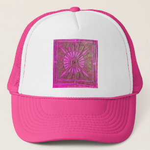 MORGENSTAR Rosa, Fuchsienschwarz, Monogramm Truckerkappe