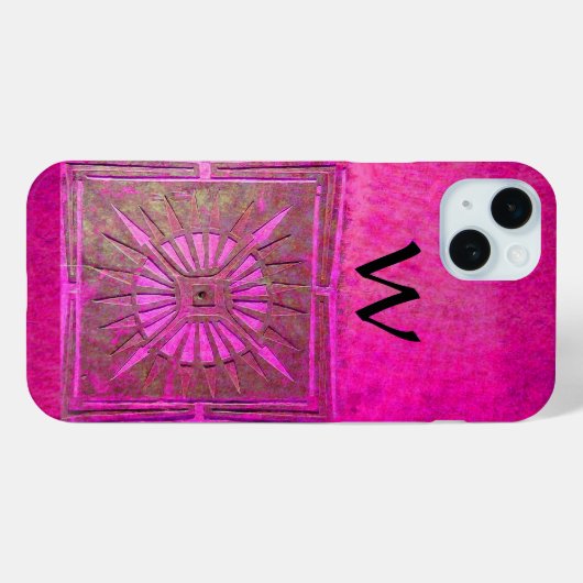 MORGENSTAR , rosa, schwarz, Fuchsia Monogramm Case-Mate iPhone Hülle (Rückseite (Horizontal))