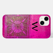 MORGENSTAR , rosa, schwarz, Fuchsia Monogramm Case-Mate iPhone Hülle (Rückseite (Horizontal))