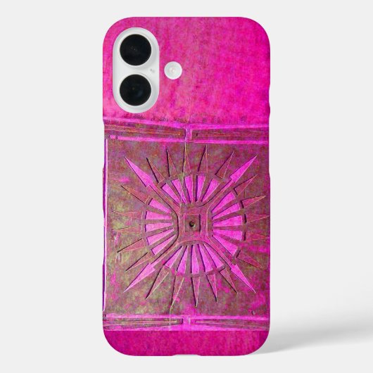 MORGENSTAR , rosa, schwarz, Fuchsia Monogramm Case-Mate iPhone Hülle (Rückseite)
