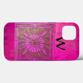 MORGENSTAR , rosa, schwarz, Fuchsia Monogramm Case-Mate iPhone Hülle (Rückseite (Horizontal))