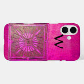 MORGENSTAR , rosa, schwarz, Fuchsia Monogramm Case-Mate iPhone Hülle (Rückseite (Horizontal))