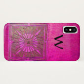 MORGENSTAR , rosa, schwarz, Fuchsia Monogramm Case-Mate iPhone Hülle (Rückseite (Horizontal))