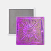 MORGENSTAR, violett lila Magnet (Vorderseite/Rückseite)