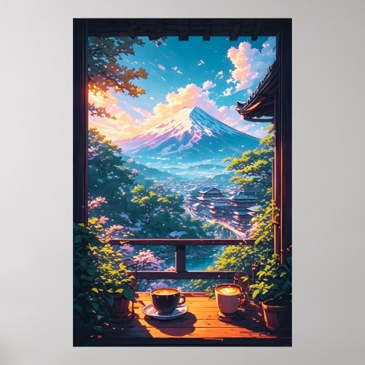 Morgenstille über Fuji Poster (Vorne)