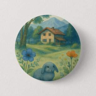 Morgenstille – Wasserfarben-Wiese mit Bagolo Button