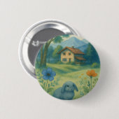 Morgenstille – Wasserfarben-Wiese mit Bagolo Button (Vorne & Hinten)