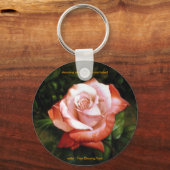 Morgentau auf der Rose verblasst Schlüsselanhänger (Vorderseite)
