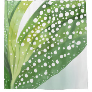 Morgentau Moderne Botanische Aquarellmalerei Duschvorhang