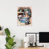 Morgentoilette der Katzen, Louis Wain Poster (Heimbüro)