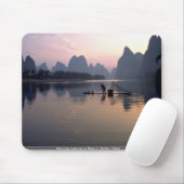 Morgenüberfahrt auf Fluss Li, Guilin, China Mousepad (Mit Mouse)