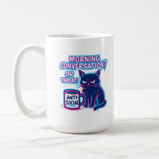 Morgenunterhaltung? Oder Drohung? Katzen-Tasse Kaffeetasse